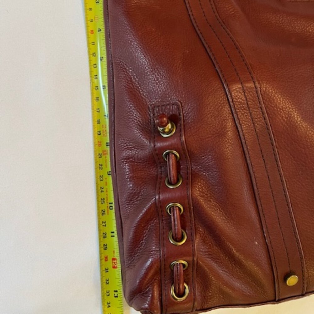 AMERICAN LEATHER CO | Delancy North-South Pebbled Leather Shoulder Bag-EUC - Picture 5 of 15